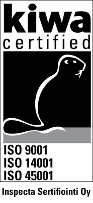 Kiwa certified - ISO 9001, ISO 14001 ja ISO 45001