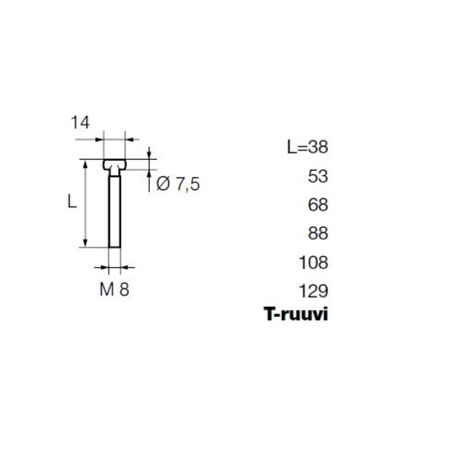 ABLOY WF940 M8-T-ruuvi ikkunan aukipitolaitteeseen